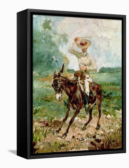 Raoul Tapie De Celeyran (1868-1937) on a Donkey-Henri de Toulouse-Lautrec-Framed Stretched Canvas