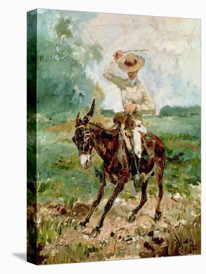 Raoul Tapie De Celeyran (1868-1937) on a Donkey-Henri de Toulouse-Lautrec-Stretched Canvas