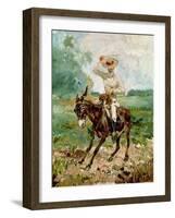 Raoul Tapie De Celeyran (1868-1937) on a Donkey-Henri de Toulouse-Lautrec-Framed Giclee Print