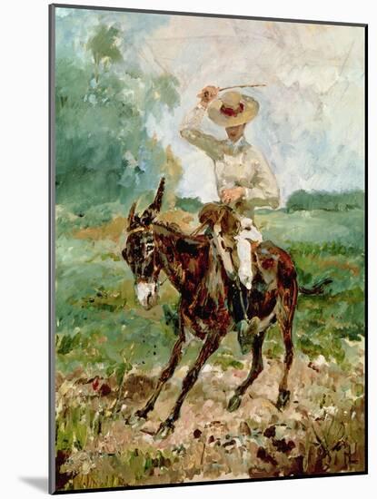 Raoul Tapie De Celeyran (1868-1937) on a Donkey-Henri de Toulouse-Lautrec-Mounted Giclee Print