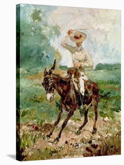 Raoul Tapie De Celeyran (1868-1937) on a Donkey-Henri de Toulouse-Lautrec-Stretched Canvas