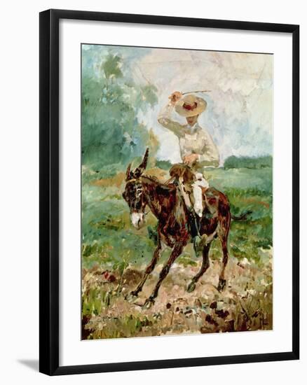 Raoul Tapie De Celeyran (1868-1937) on a Donkey-Henri de Toulouse-Lautrec-Framed Giclee Print