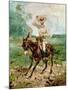 Raoul Tapie De Celeyran (1868-1937) on a Donkey-Henri de Toulouse-Lautrec-Mounted Giclee Print