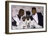 Rap Artists Dj Jazzy Jeff, Flavor Flav and Will Smith at the American Music Awards-null-Framed Photographic Print