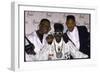 Rap Artists Dj Jazzy Jeff, Flavor Flav and Will Smith at the American Music Awards-null-Framed Photographic Print