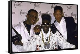 Rap Artists Dj Jazzy Jeff, Flavor Flav and Will Smith at the American Music Awards-null-Framed Stretched Canvas