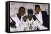 Rap Artists Dj Jazzy Jeff, Flavor Flav and Will Smith at the American Music Awards-null-Framed Stretched Canvas