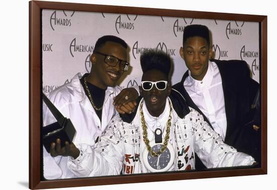 Rap Artists Dj Jazzy Jeff, Flavor Flav and Will Smith at the American Music Awards-null-Framed Photographic Print