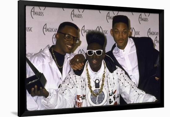 Rap Artists Dj Jazzy Jeff, Flavor Flav and Will Smith at the American Music Awards-null-Framed Photographic Print