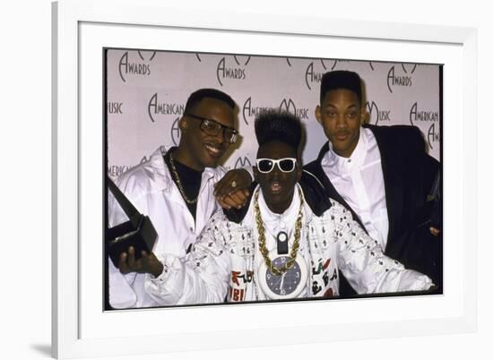 Rap Artists Dj Jazzy Jeff, Flavor Flav and Will Smith at the American Music Awards-null-Framed Photographic Print