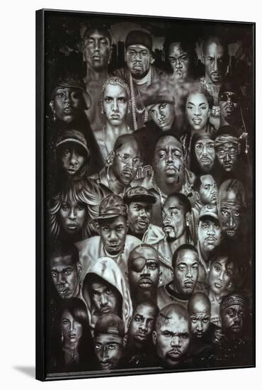 Rap Gods (Rapper Collage) Music Poster Print-null-Framed Poster