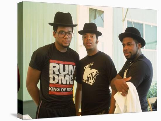 Rap Group Run DMC: Darryl McDaniels, Joe Simmons and Jason Mizell-David Mcgough-Stretched Canvas