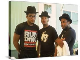 Rap Group Run DMC: Darryl McDaniels, Joe Simmons and Jason Mizell-David Mcgough-Stretched Canvas