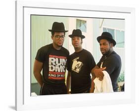 Rap Group Run DMC: Darryl McDaniels, Joe Simmons and Jason Mizell-David Mcgough-Framed Premium Photographic Print