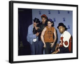 Rap Group the Beastie Boys Adam Horovitz, Adam Yauch, and Mike Diamond with Dj Hurricane-null-Framed Premium Photographic Print