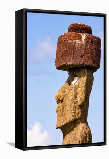 Rapa Nui National Park, Easter Island. Moai Statue-Janet Muir-Framed Stretched Canvas