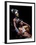 Rapanui Man and Woman, Singa Miguel Angel and Uri Francesca Avaka, in Costume at Te Pahu Caves-John Warburton-lee-Framed Photographic Print