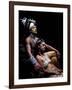 Rapanui Man and Woman, Singa Miguel Angel and Uri Francesca Avaka, in Costume at Te Pahu Caves-John Warburton-lee-Framed Photographic Print