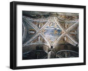 Rape of Ganymede and Putti, Mosaic Niches and Statues-Girolamo Romanino-Framed Giclee Print