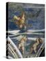 Rape of Ganymede and Putti, Mosaic Niches and Statues-Girolamo Romanino-Stretched Canvas