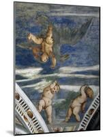 Rape of Ganymede and Putti, Mosaic Niches and Statues-Girolamo Romanino-Mounted Giclee Print