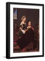 Raphael and Fornarina-Jean-Auguste-Dominique Ingres-Framed Art Print