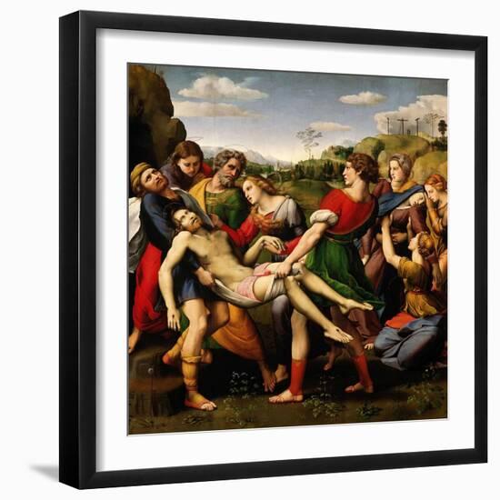 Raphael and 'the Deposition "Pala Baglione"', 1507, Oil On Wood, 184 X 176 Cm-null-Framed Premium Giclee Print