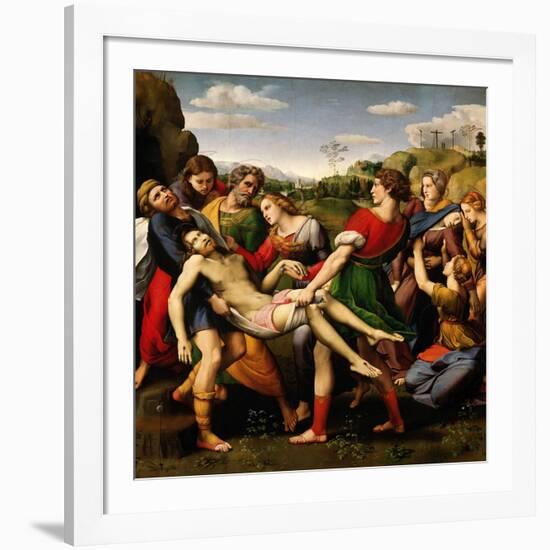 Raphael and 'the Deposition "Pala Baglione"', 1507, Oil On Wood, 184 X 176 Cm-null-Framed Giclee Print