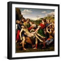 Raphael and 'the Deposition "Pala Baglione"', 1507, Oil On Wood, 184 X 176 Cm-null-Framed Giclee Print