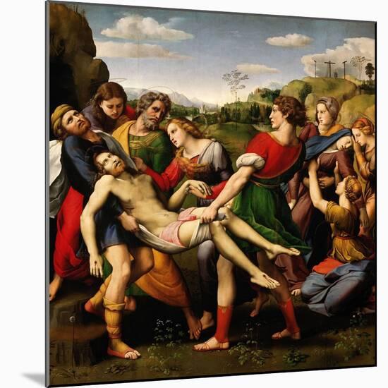 Raphael and 'the Deposition "Pala Baglione"', 1507, Oil On Wood, 184 X 176 Cm-null-Mounted Giclee Print