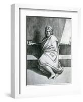 Raphael in a Cloak, C.1520-Marcantonio Raimondi-Framed Giclee Print