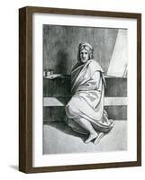 Raphael in a Cloak, C.1520-Marcantonio Raimondi-Framed Giclee Print