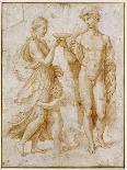 La Madone sixtine Detail shozing two cherubs from a fresco-null-Giclee Print