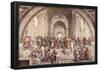 Raphael (Stanza della Segnatura in the Vatican for Pope Julius II, wall fresco: The School of Athen-null-Framed Poster