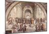 Raphael (Stanza della Segnatura in the Vatican for Pope Julius II, wall fresco: The School of Athen-null-Mounted Poster