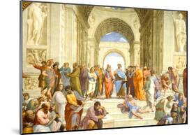 Raphael (The School of Athens) Restored Art Poster Print-null-Mounted Poster