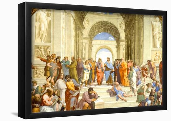 Raphael (The School of Athens) Restored Art Poster Print-null-Framed Poster