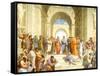Raphael (The School of Athens) Restored Art Poster Print-null-Framed Stretched Canvas