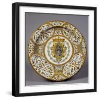 Raphaelesque Decorated Plate with Coat of Arms of Duchy of Urbino-null-Framed Giclee Print