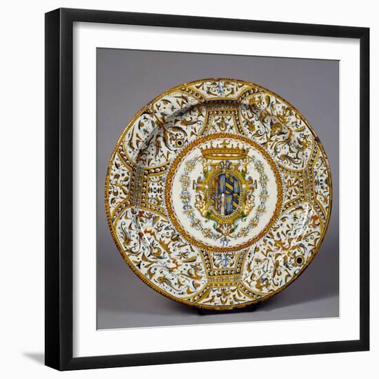 Raphaelesque Decorated Plate with Coat of Arms of Duchy of Urbino-null-Framed Giclee Print