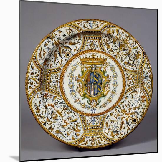 Raphaelesque Decorated Plate with Coat of Arms of Duchy of Urbino-null-Mounted Giclee Print