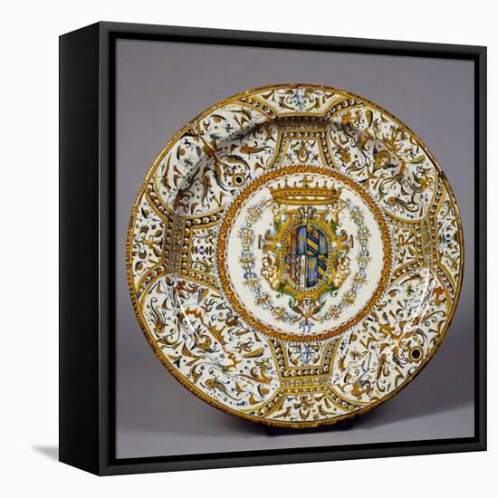 Raphaelesque Decorated Plate with Coat of Arms of Duchy of Urbino-null-Framed Stretched Canvas