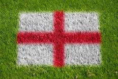 Flag of England on Grass-raphtong-Art Print