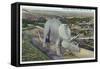 Rapid City, South Dakota, Dinosaur Park View of Triceratops Statue-Lantern Press-Framed Stretched Canvas