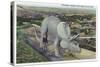 Rapid City, South Dakota, Dinosaur Park View of Triceratops Statue-Lantern Press-Stretched Canvas