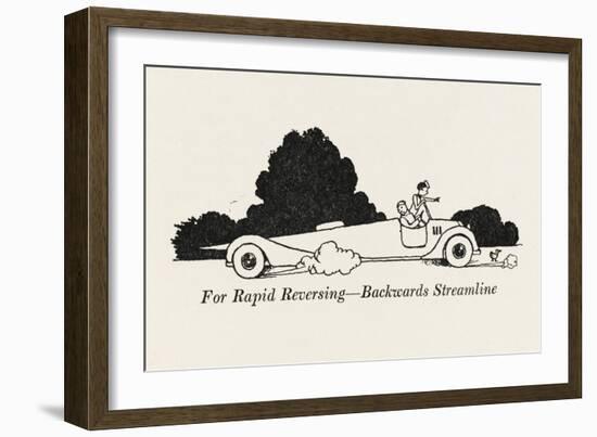 Rapid Reversing-William Heath Robinson-Framed Art Print