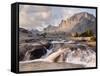 Rapids and Fremont Peak on Lower Titcomb Basin, Bridger National Forest, USA-Don Paulson-Framed Stretched Canvas