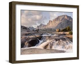 Rapids and Fremont Peak on Lower Titcomb Basin, Bridger National Forest, USA-Don Paulson-Framed Photographic Print
