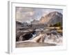 Rapids and Fremont Peak on Lower Titcomb Basin, Bridger National Forest, USA-Don Paulson-Framed Photographic Print