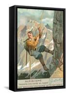 Rappel Rock Climbing-null-Framed Stretched Canvas